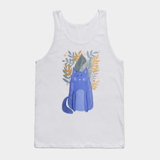 Cat and foliage - pastel autumn Tank Top